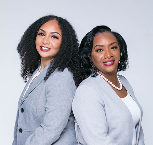 Dr. Alane Laws-Barker and her daughter, MiChaela Barker pose for a picture as co-founders of the Melanated Business Alliance