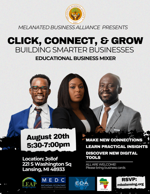 Event Flyer for Click, Connect & Grow